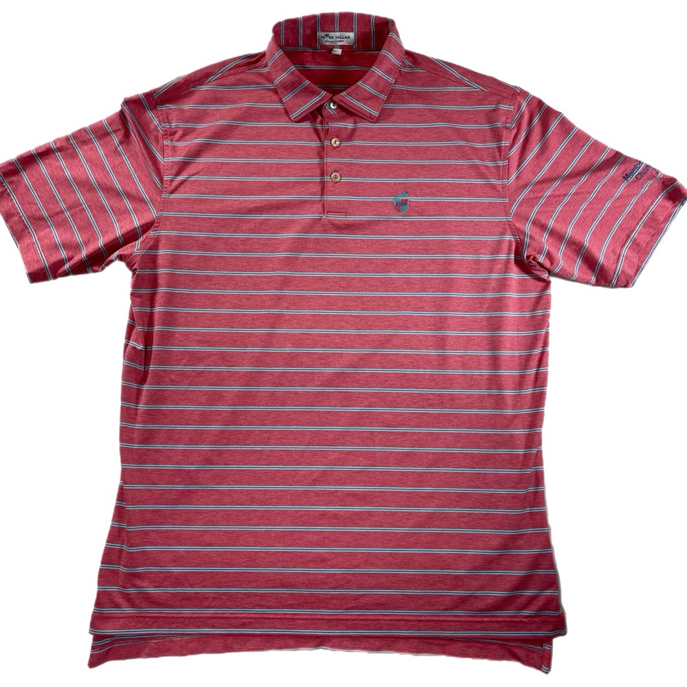 Peter Millar Summer Comfort Performance Polo Shirt Mens Large L Pink Striped